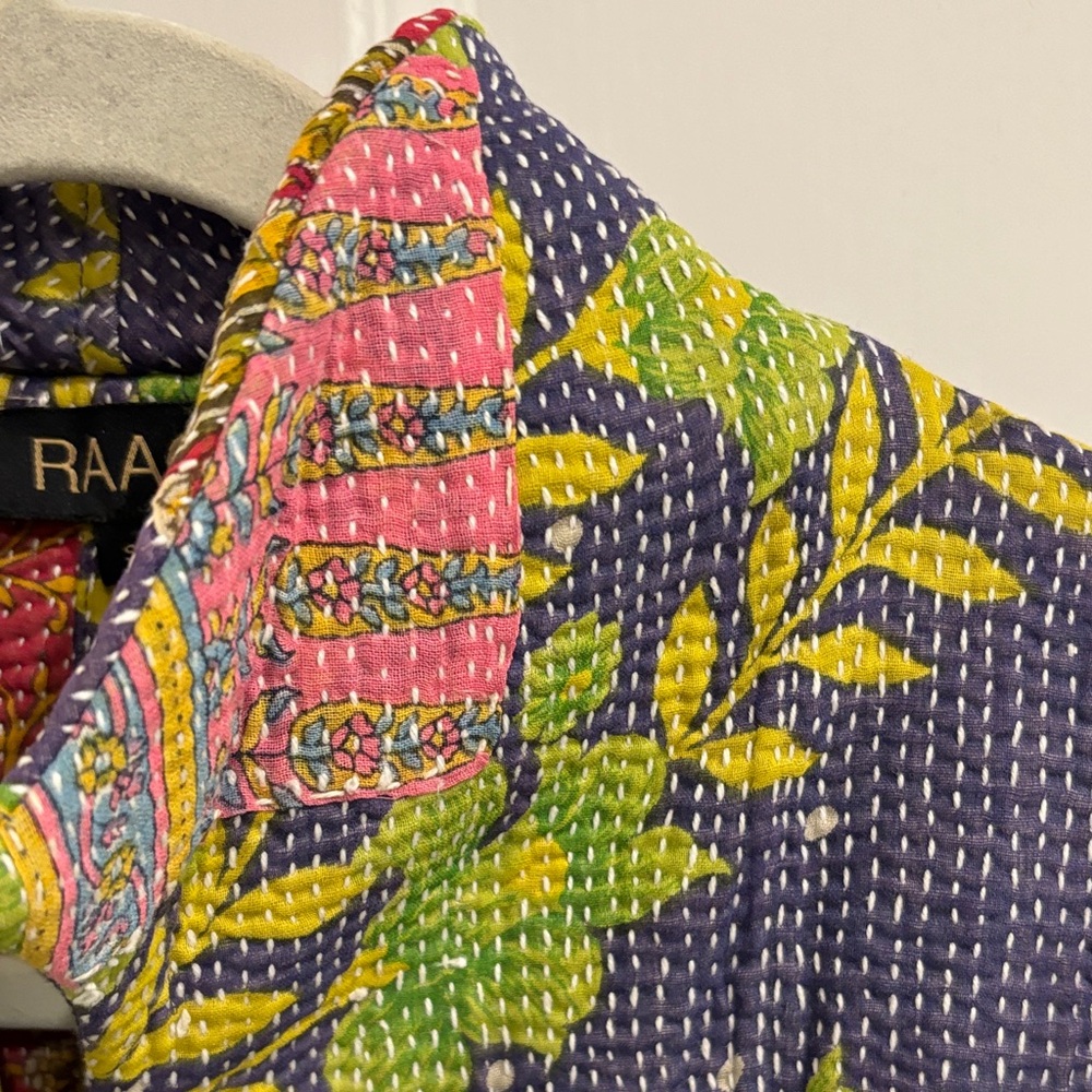 Women's Leaf Pattern Blazer - Multicolor - image 7